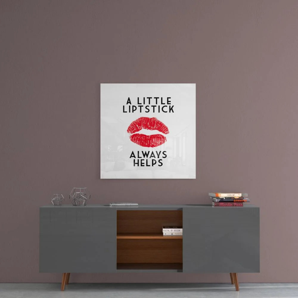 Bold Lipstick Tempered Glass Art for Your Wall | Contemporary Home Wall Art | vintageantiquesgifts.com