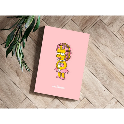 Marge Simpson in pink curlers on insigne aluminum prints wall art