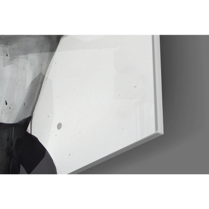 White textured canvas wall art with faint speckles, Blue Tear Portrait for modern spaces