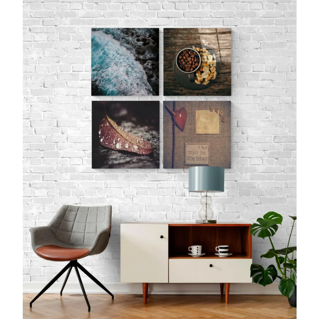 Stunning Insigne glass wall art with vibrant ocean waves prints