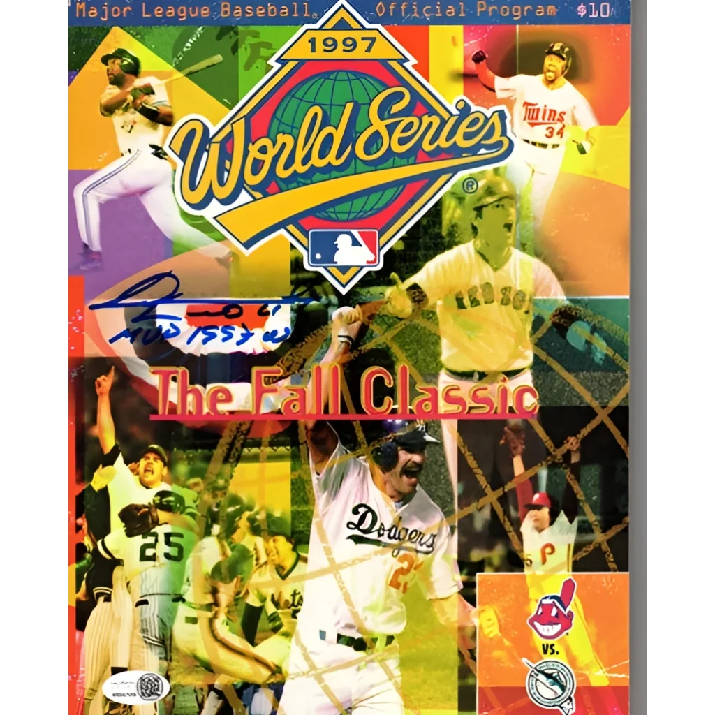 Livan Hernandez autographed 1997 World Series program with MVP inscription