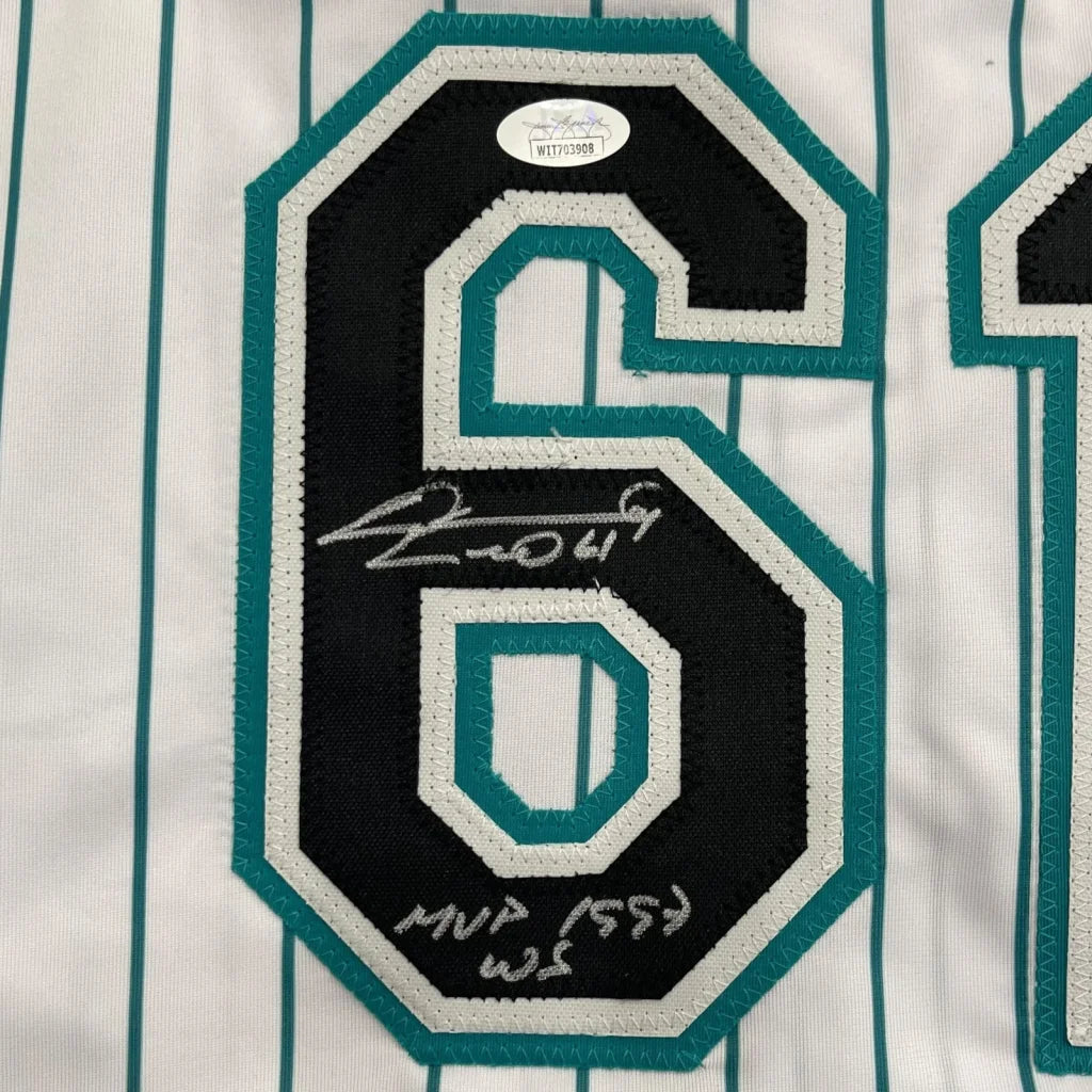 Livan Hernandez autographed Florida Marlins pinstripe jersey with MVP inscription