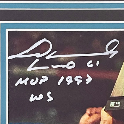 Livan Hernandez autographed Florida Marlins World Series trophy 8x10 photo