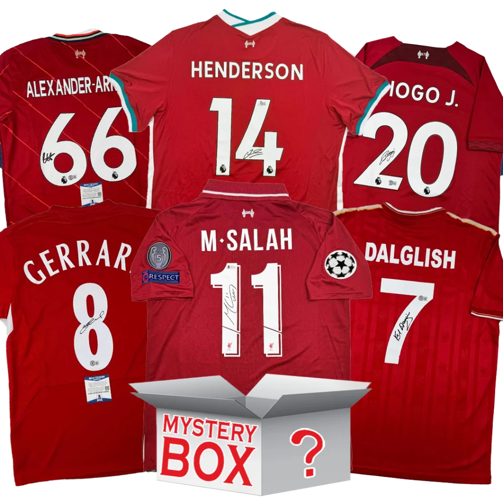 Liverpool F.C. Autographed Soccer Jersey Mystery Box with PSA JSA or Beckett COA | Hall of Fame Sports Memorabilia | vintageantiquesgifts.com