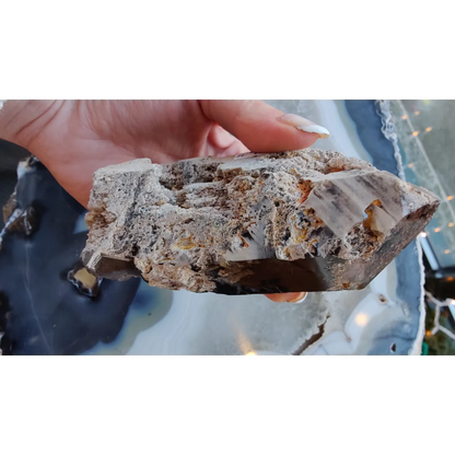 Lodalite included smoky quartz crystal with phantoms from Brazil