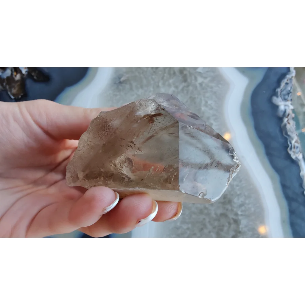 Lodalite included smoky quartz crystal with phantoms from Brazil
