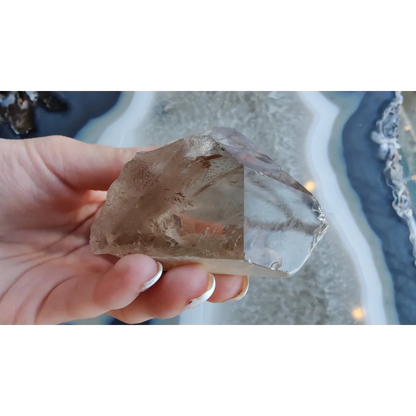 Lodalite included smoky quartz crystal with phantoms from Brazil