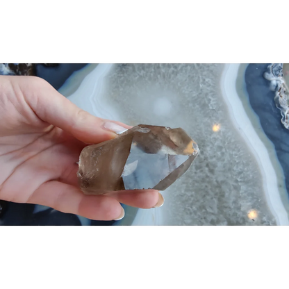 Lodalite included smoky quartz crystal with phantoms from Brazil