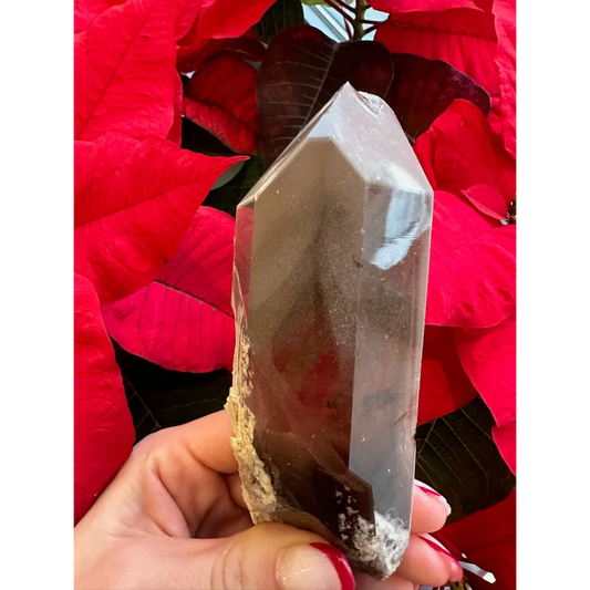 Lodalite included smoky quartz crystal with phantoms from Brazil