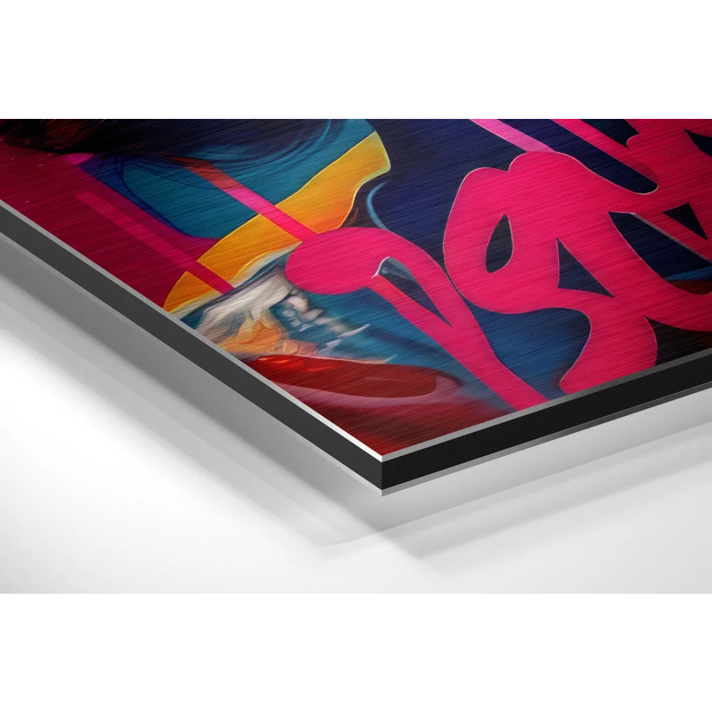 Stunning Brushed Aluminium Dibond Pop Art Wall Piece | Glass Wall Art Print | vintageantiquesgifts.com