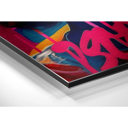 Stunning Brushed Aluminium Dibond Pop Art Wall Piece | Glass Wall Art Print | vintageantiquesgifts.com