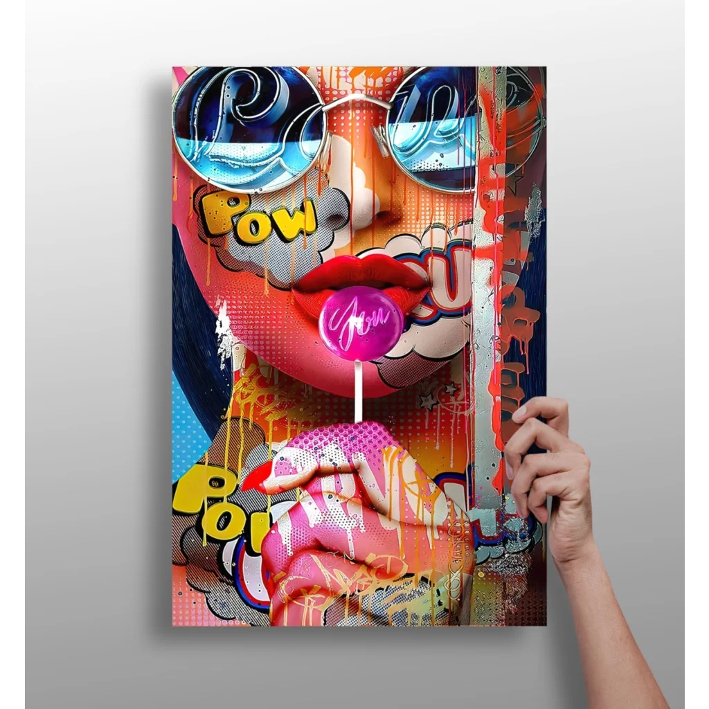 Pop Art Lollipop Girl Insigne Aluminum Prints | Insigneart USA | vintageantiquesgifts.com