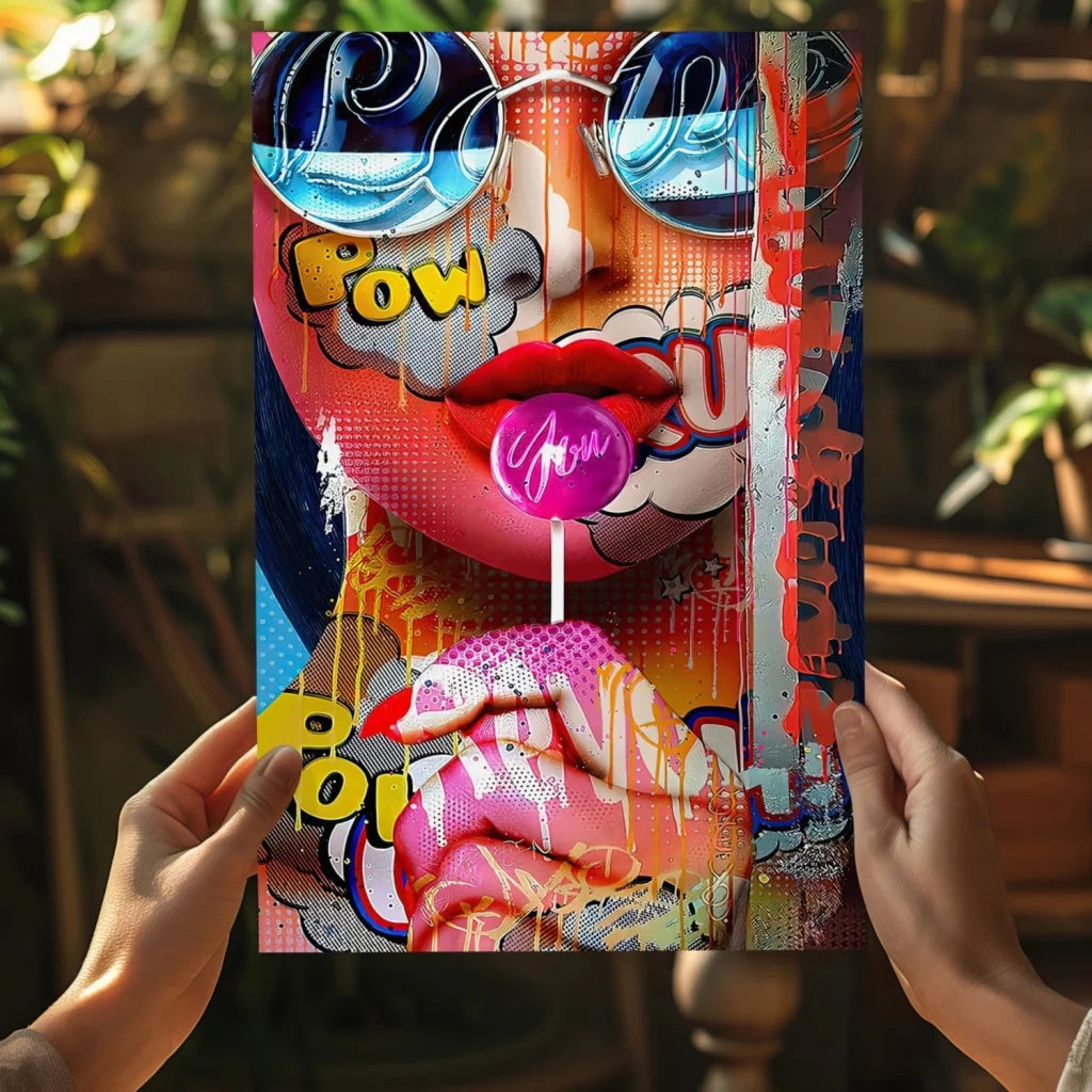 Pop Art Lollipop Girl on Insigne Aluminum Prints