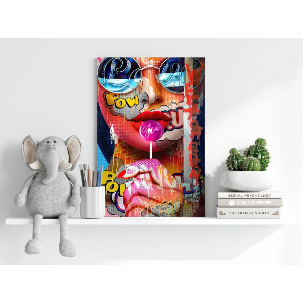 Vibrant Pop Art Lollipop Girl on Insigne Aluminum Prints