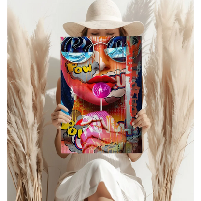 Pop Art Lollipop Girl Insigne Aluminum Prints | Contemporary Home Wall Art | vintageantiquesgifts.com