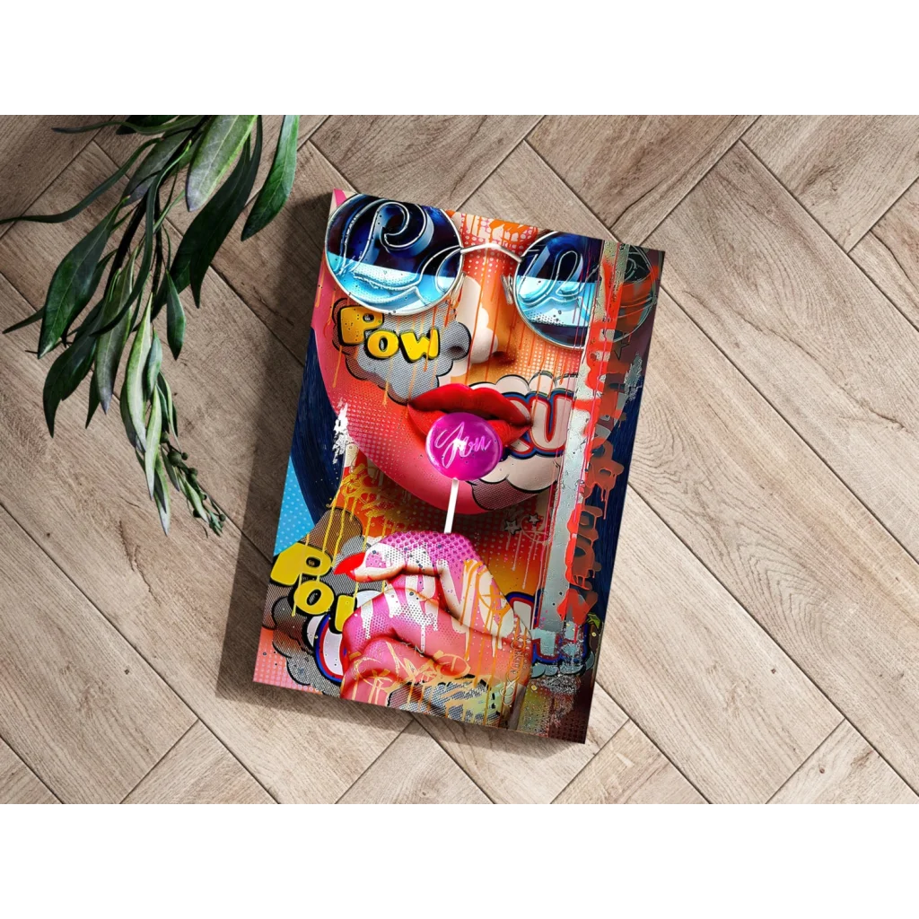 Pop Art Lollipop Girl Insigne Aluminum Prints | Modern Wall Art Decor | vintageantiquesgifts.com