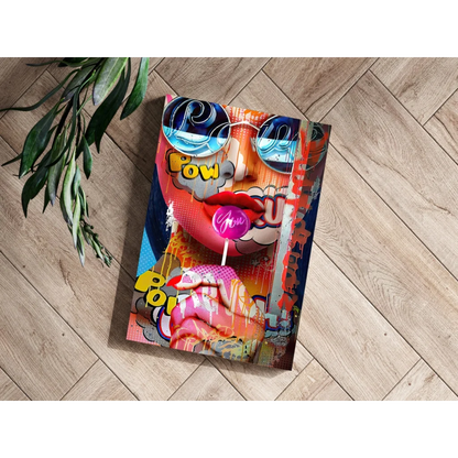 Pop Art Lollipop Girl Insigne Aluminum Prints | Modern Wall Art Decor | vintageantiquesgifts.com