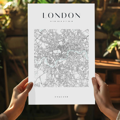 Minimalist London map on insigne aluminum prints