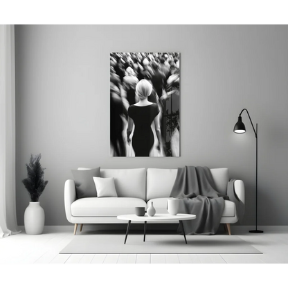 Blonde Woman Silhouette Canvas Wall Art Black and White Print | Modern Wall Art Decor | vintageantiquesgifts.com