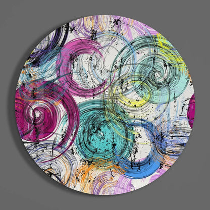 Stunning Tempered Glass Art with Vibrant Swirling Colors | Modern Wall Art Decor | vintageantiquesgifts.com