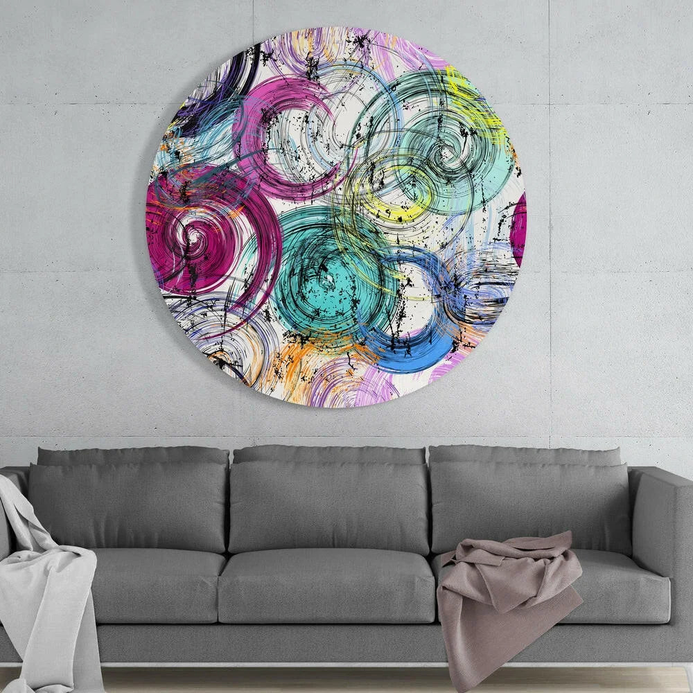 Stunning Tempered Glass Art with Vibrant Swirling Colors | Glass Wall Art Print | vintageantiquesgifts.com