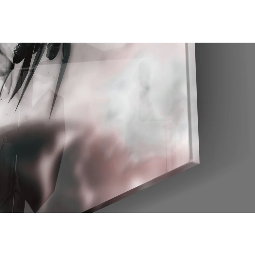 Sith Lord claw lightsaber wall art on minimalist pink-gray canvas