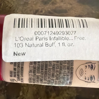 L’Oreal Paris Infallible liquid foundation 103 Natural Buff tube