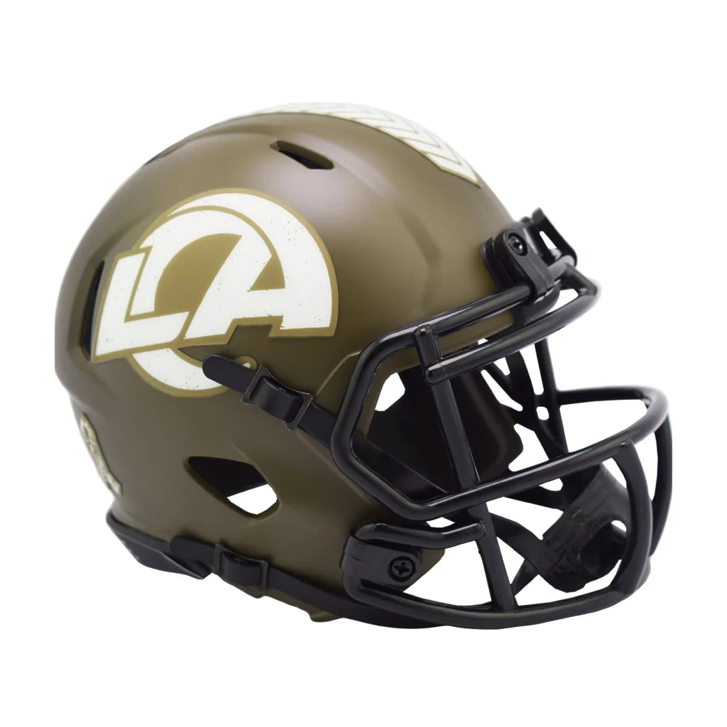 Los Angeles Rams Salute to Service Gold Mini Helmet 2022 | Creative Sports | vintageantiquesgifts.com
