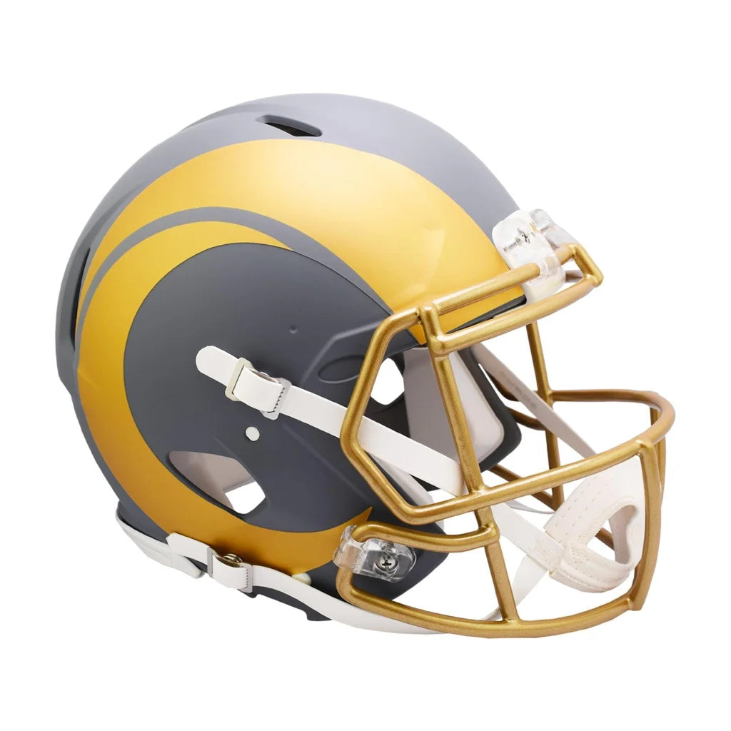 Los Angeles Rams gold metallic helmet in slate collection
