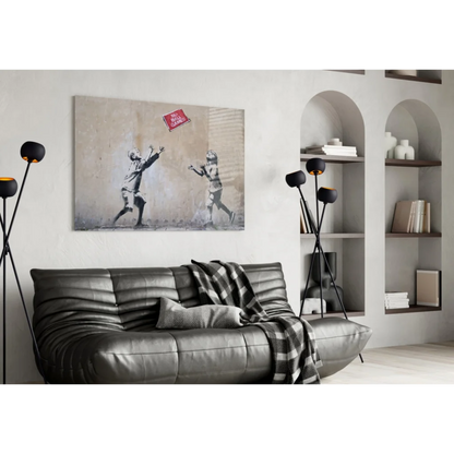 Banksy No Ball Games Canvas Wall Art Print | Contemporary Home Wall Art | vintageantiquesgifts.com