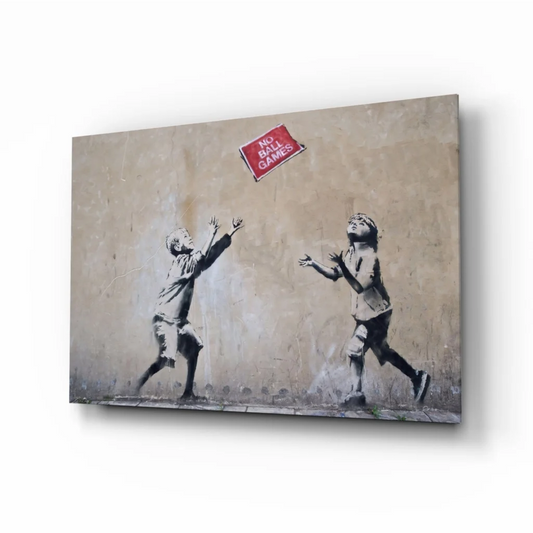 Banksy No Ball Games Canvas Wall Art Print | Insigneart USA | vintageantiquesgifts.com