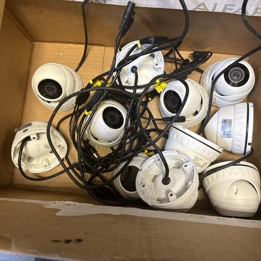 Lot of 11 Boss 1080P white dome surveillance cameras with black lenses