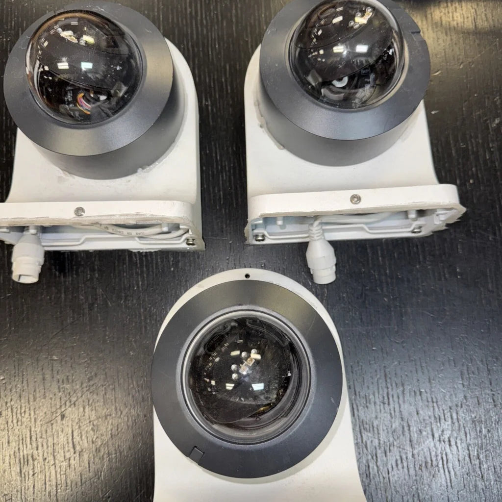 Lot of 3 Alarm.com infrared home surveillance cameras with bases