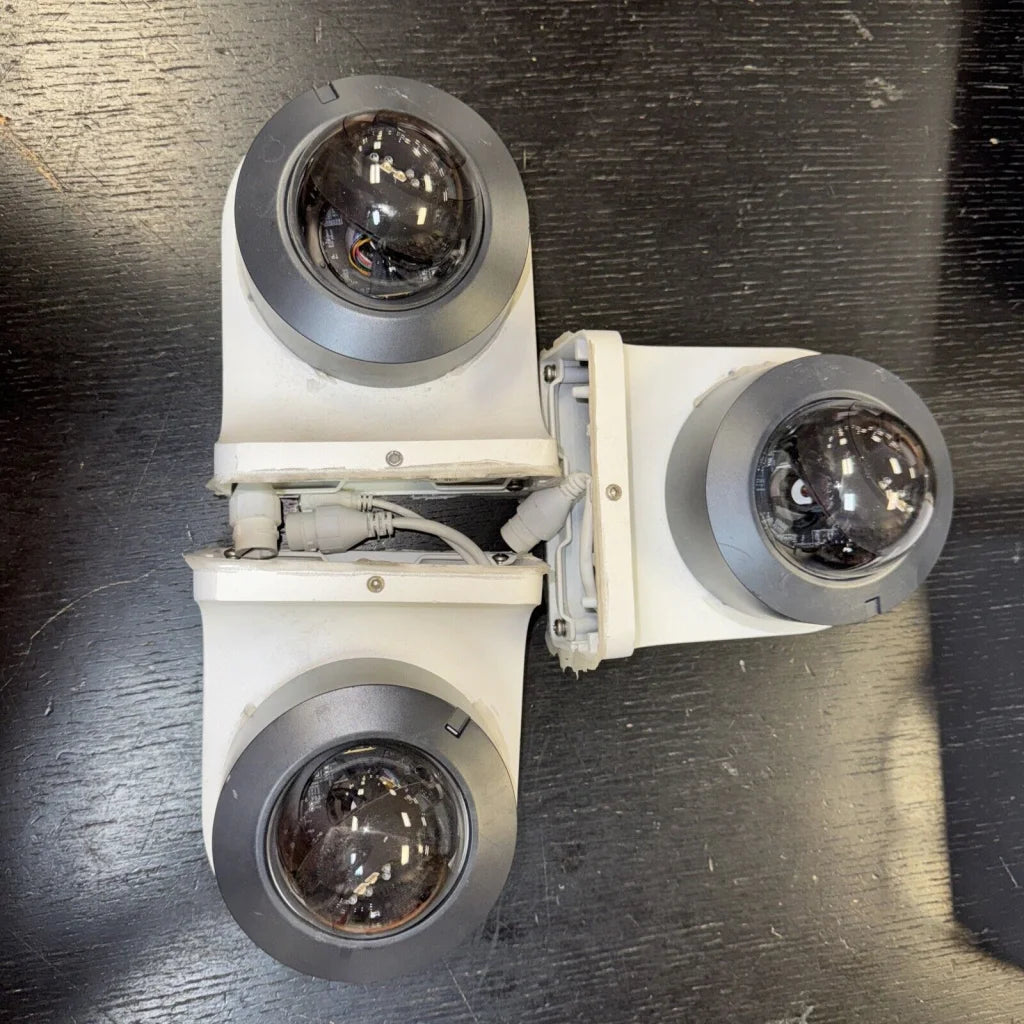 Lot of 3 Alarm.com infrared home surveillance cameras with dual-camera dome lenses