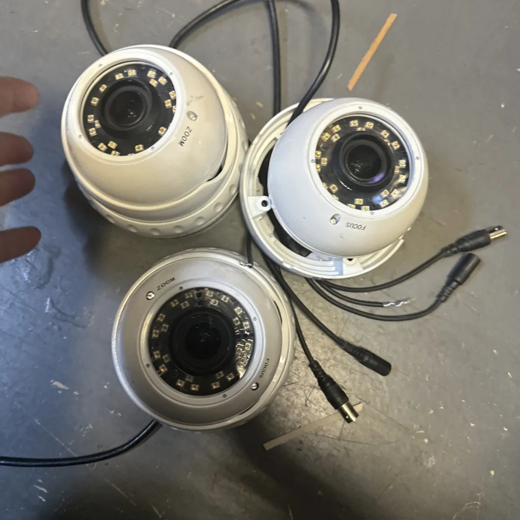 3SHIELD analog CCTV camera security dome with white housing and LED lights