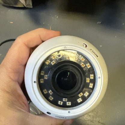 White 3SHIELD analog CCTV camera security dome with zoom lens and IR LEDs