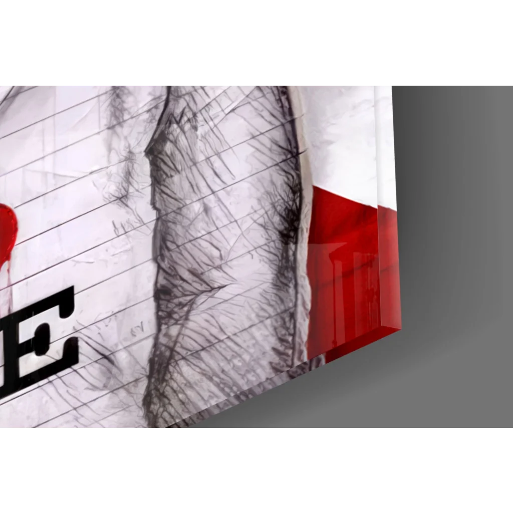 Cool British Kid I Love Life black-and-white canvas wall art with red accents