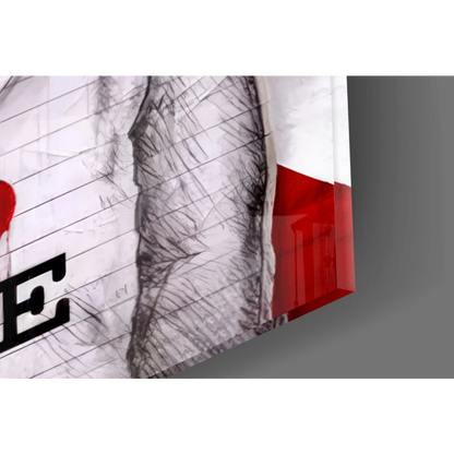 Cool British Kid I Love Life black-and-white canvas wall art with red accents