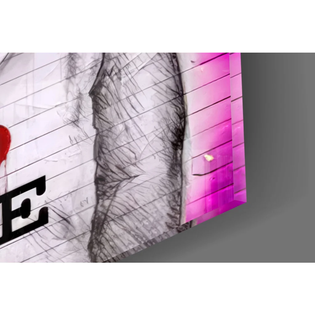 Black and white skull in vibrant I Love Life canvas wall art print