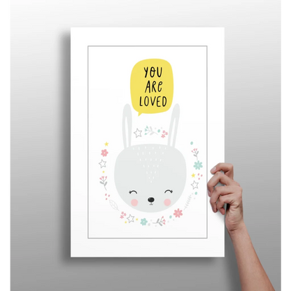 You Are Loved Bunny Insigne Aluminum Print for Kids Room | Insigneart USA | vintageantiquesgifts.com