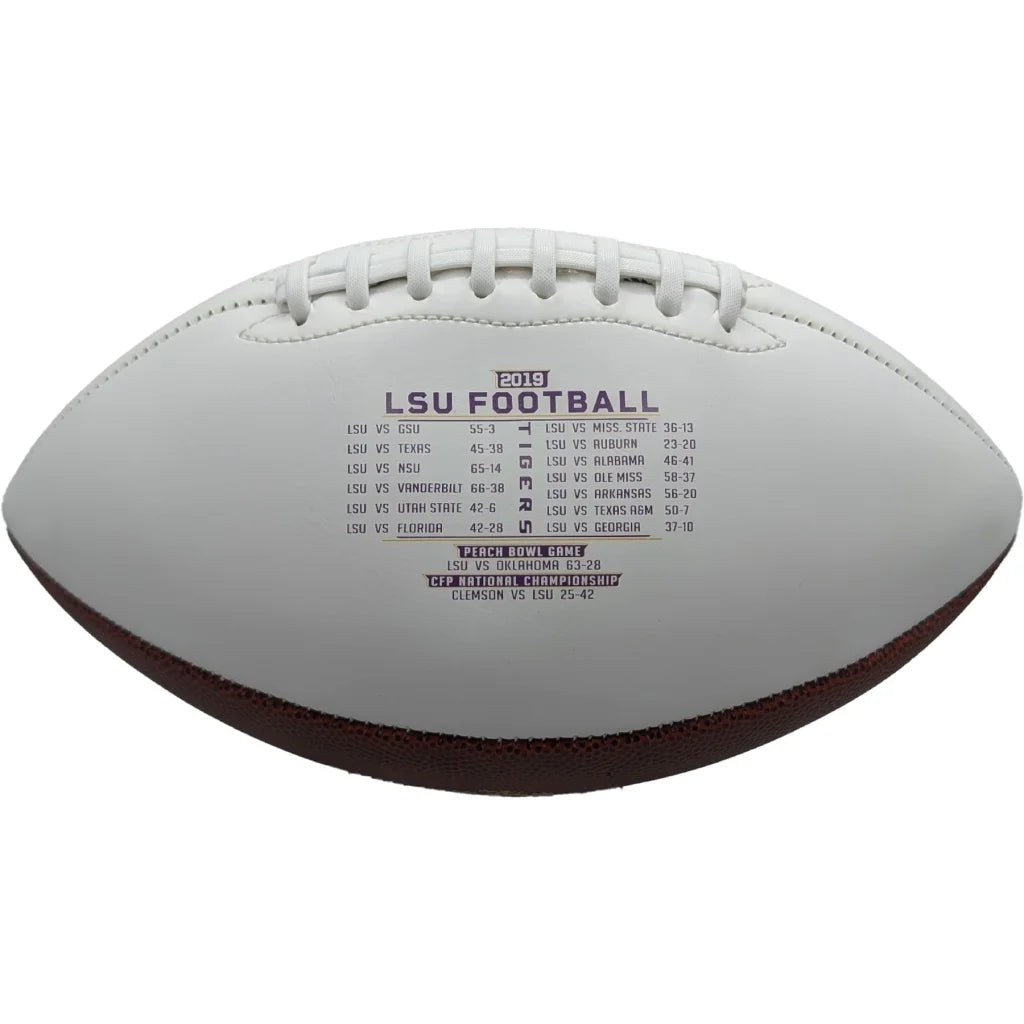 LSU Tigers 2017 white brown leather football with game schedule