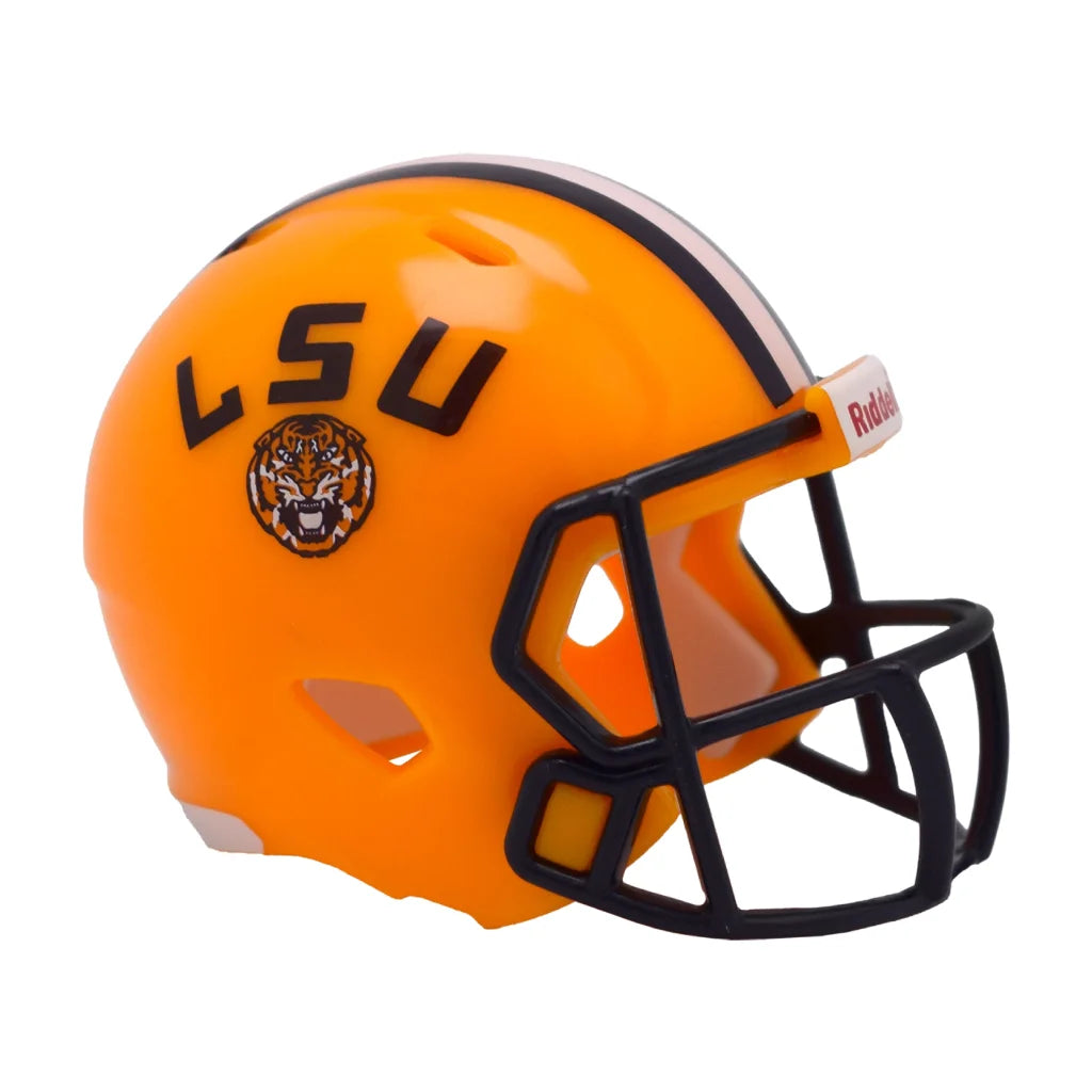 Matte finish LSU Tigers Riddell Speed Pocket Pro mini helmet