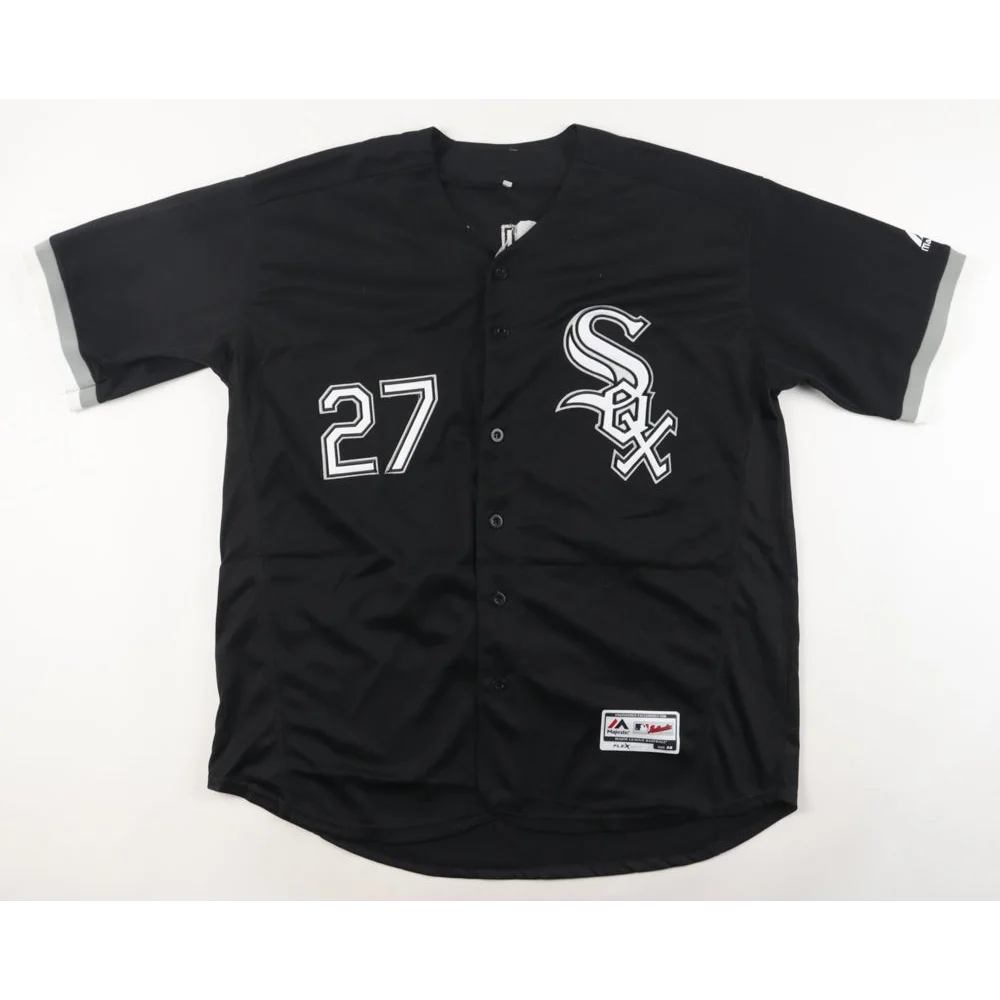 Black Chicago White Sox jersey with 27 and Sox, signed by Lucas Giolito PSA Certified