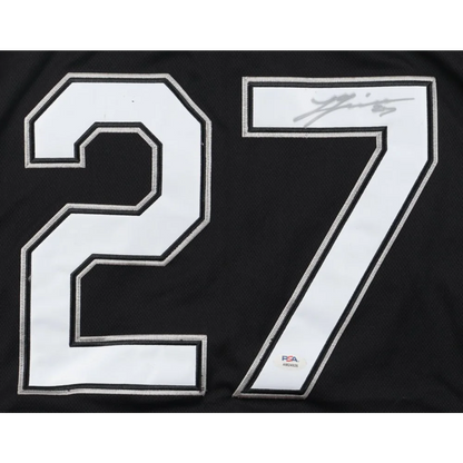 Black Chicago White Sox jersey with white number 27 and signature PSA certified