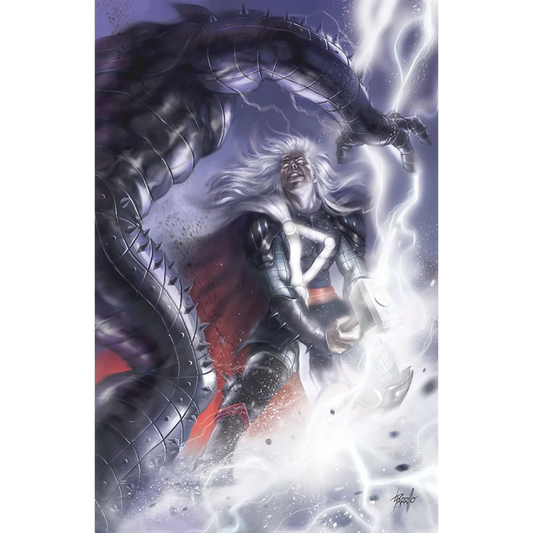 Lucio Parrillo exclusive Lightning Warrior print book featuring a powerful dark armored hero generating lightning