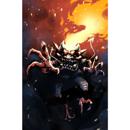 Fiery black and red Lucky Devils demon phone case, limited edition comic book cover