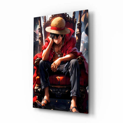 Luffy Throne Glass Wall Art Anime Poster Print | Insigneart USA | vintageantiquesgifts.com