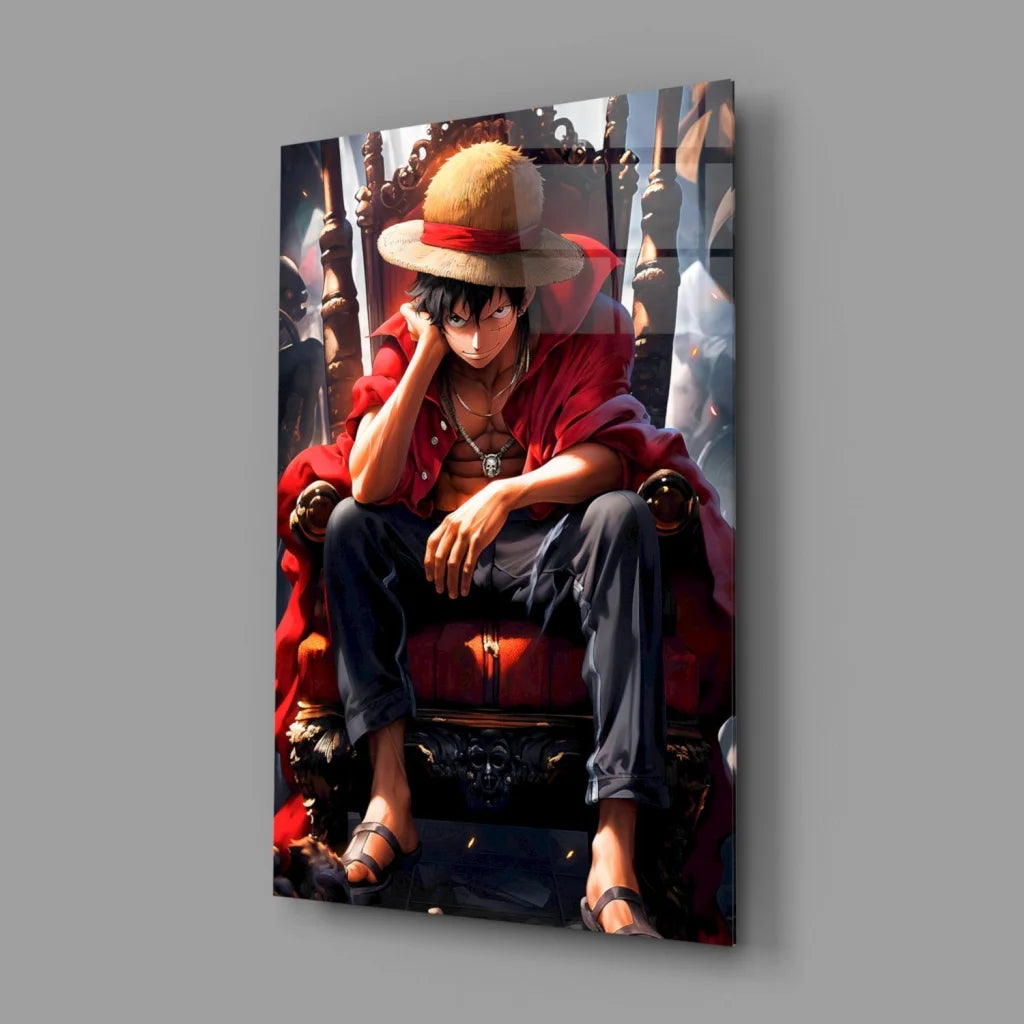 Luffy Throne Glass Wall Art Anime Poster Print | Glass Wall Art Print | vintageantiquesgifts.com