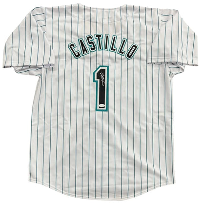 Luis Castillo autographed Florida Marlins custom jersey pinstripe #1