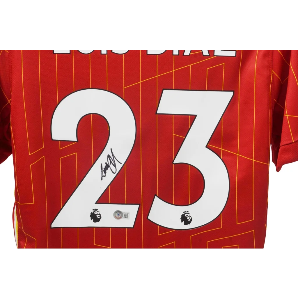 Luis Diaz signed Liverpool authentic jersey back with Beckett hologram